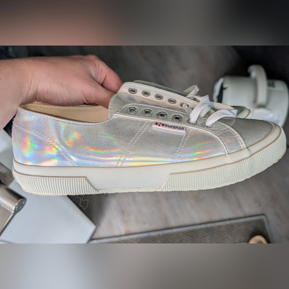 Superga Holographic White Sneakers